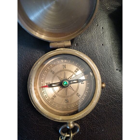 Compass in Buckle Leather Case Engraved to Husband Sailor Unique Gift - Picture 4 of 11